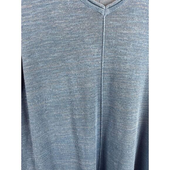 SOFT SURROUNDINGS blue linen blend knit swing sweater pullover size M Petite - Picture 3 of 9